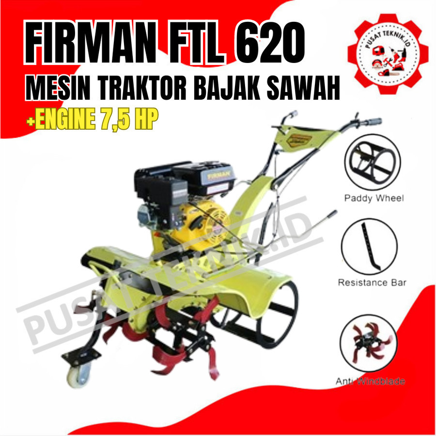 PROMO BIGSALE FIRMAN FTL 620 7.5HP MESIN TRAKTOR MINI CULTIVATOR FIRMAN FTL620 ENGINE FGE 220HD 7.5H