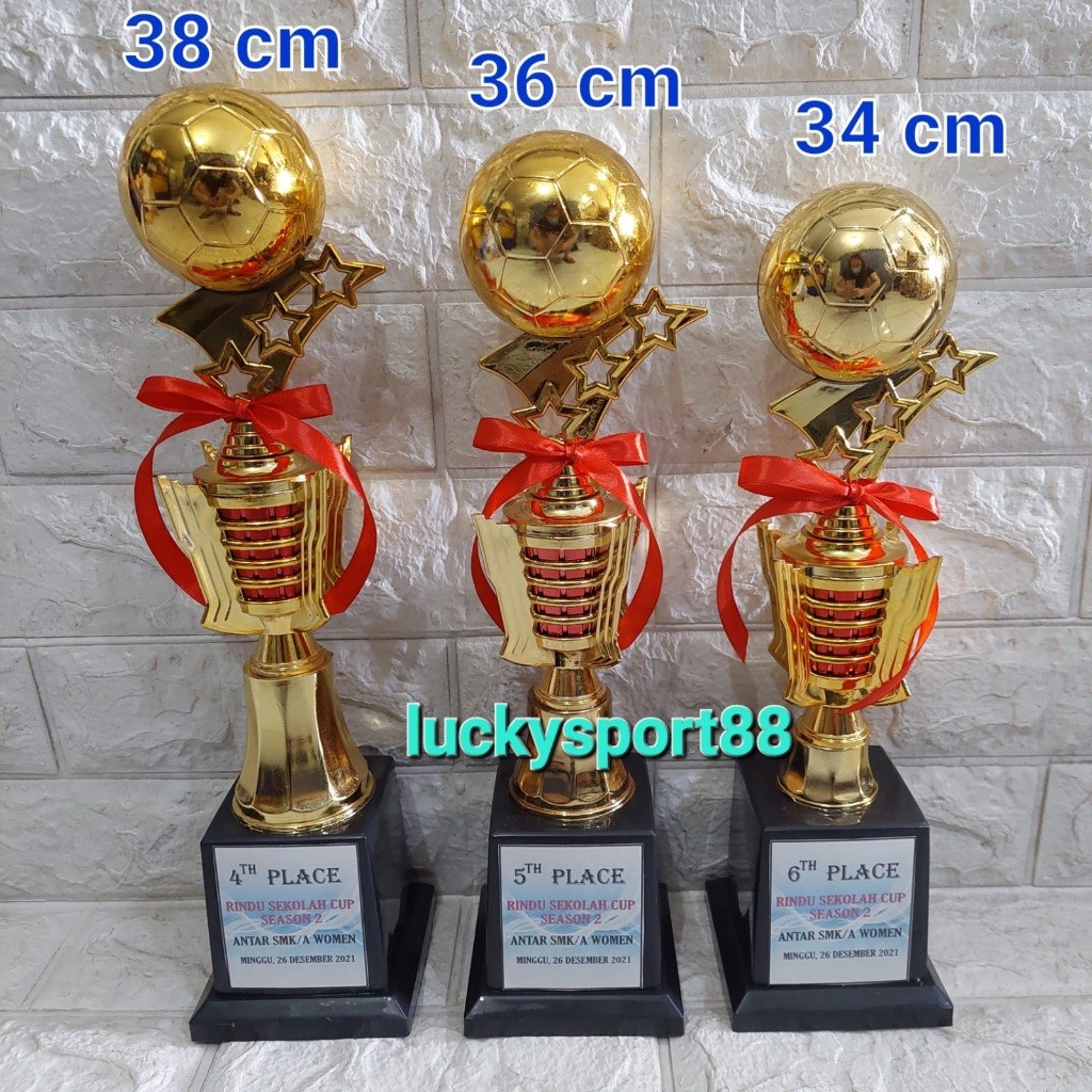trophy piala pagoda sepak bola futsal 1set