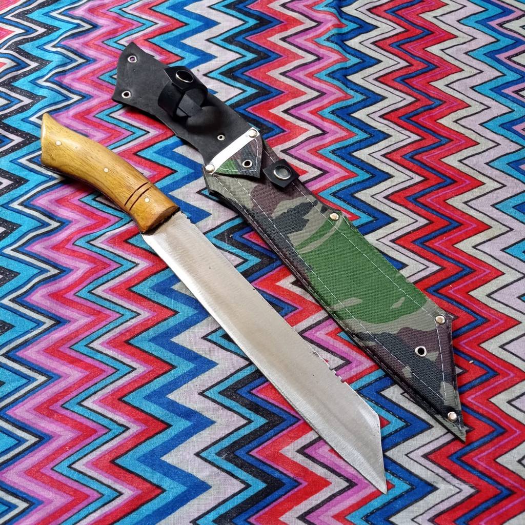 GOLOK kerja kebun patimura loreng mini full tang baja per Hq