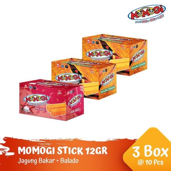 Momogi Jagung Bakar 12gr [2 Box] + Momogi Balado 12gr [1 Box]