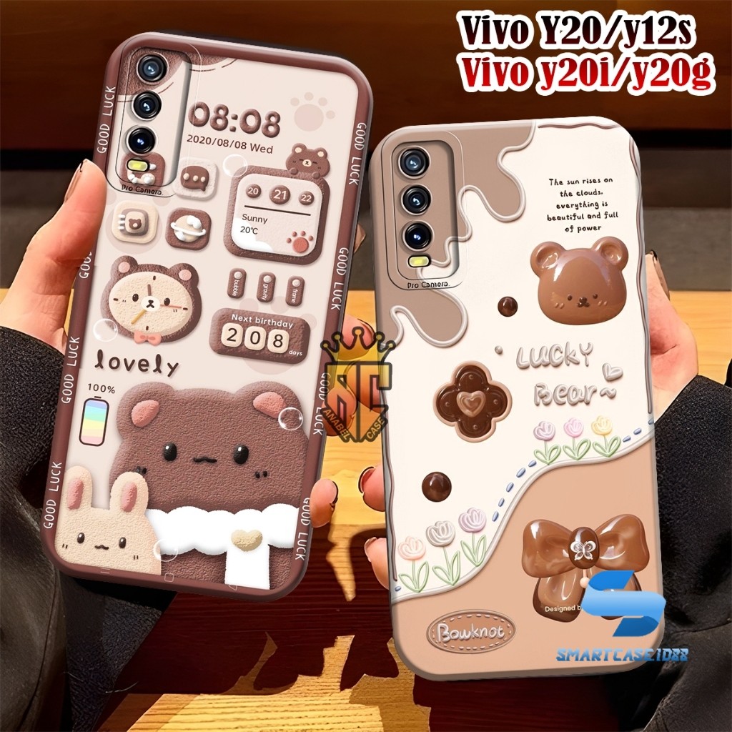 Softcase VIVO Y12S Y20 Y20S Y20A Y20SG Y20I Fashion Case Motif Bear Cute - Case Cantik - Case Vivo -
