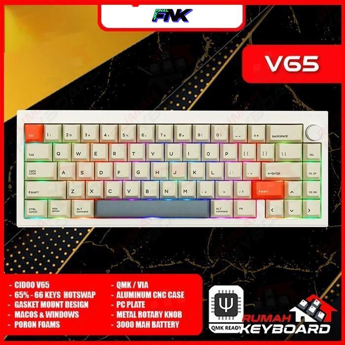 MECHANICAL KEYBOARD - CIDOO V65 - 66 KEYS - GASKET - SOUTH - KEYBOARD