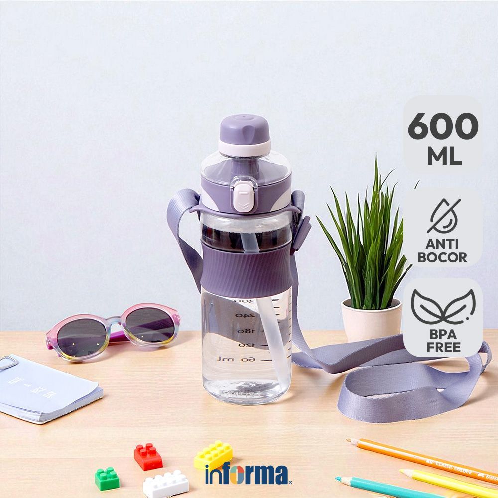 Informa Appetite 600 ml Polly Botol Minum - Ungu Water Drinking Bottle Botol Air Wadah Minuman Perle