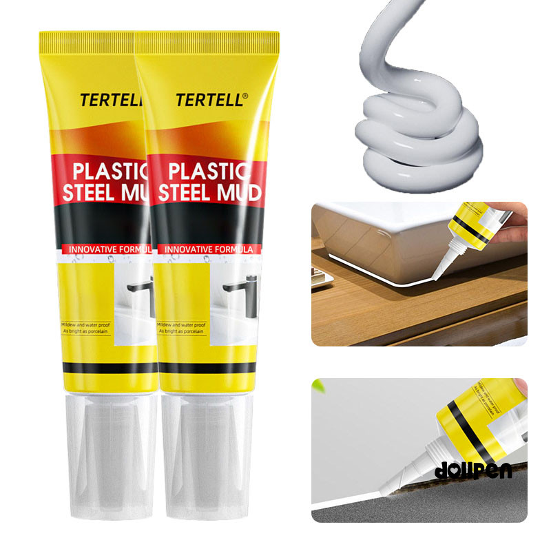 Lem Lumpur Baja Plastik Tahan Air  / Perekat Anti Bocor Anti Jamur / Lem Sealant untuk Kamar Mandi d