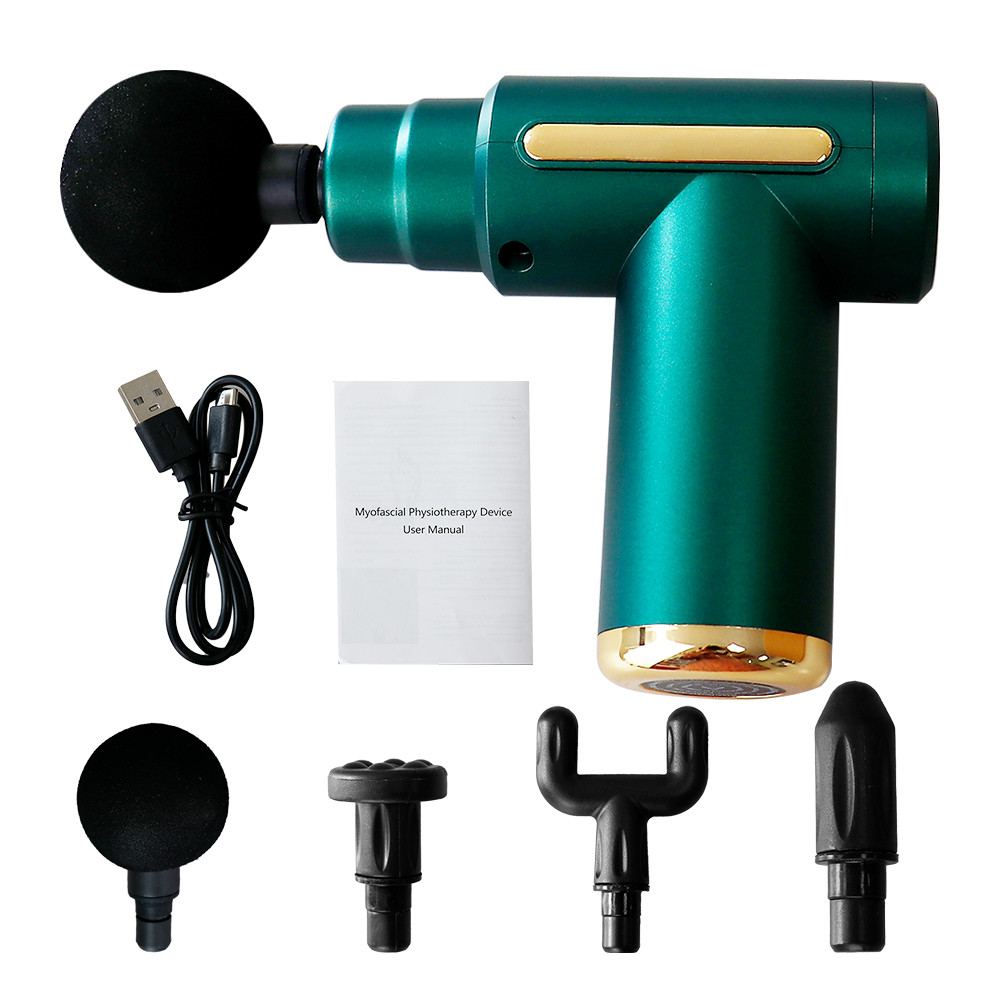 6 Speeds 4 Massage heads Fascia Gun Muscle Massage Gun Deep Tissue Percussion Massager Handheld Body