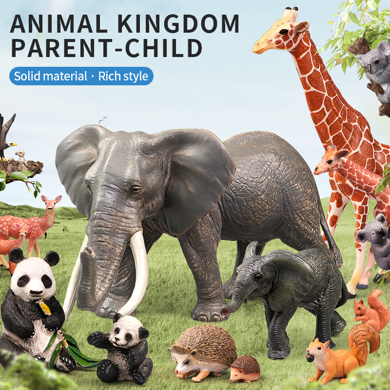 Solid Simulation Wild Animals Model Tiger Lions Elephants Zebra Animal Action Figures African Animal