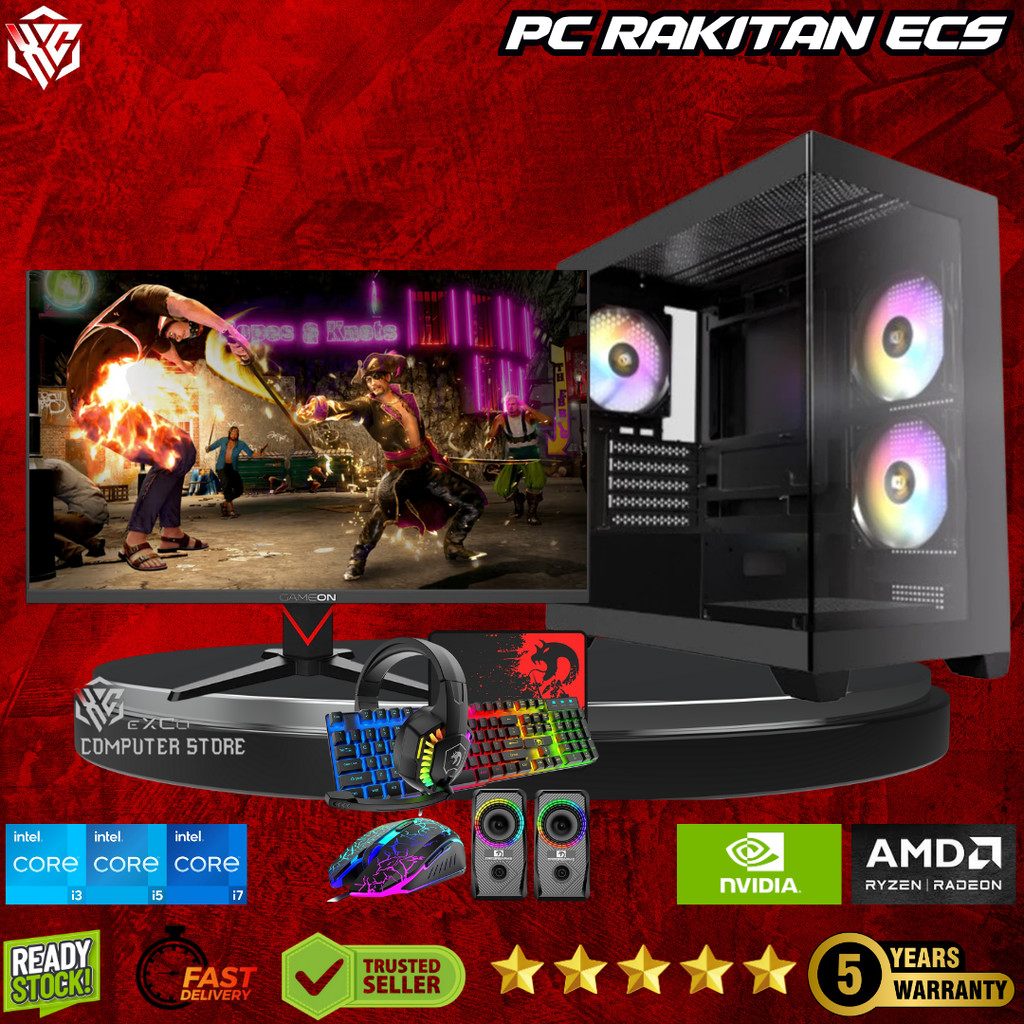 Paket Fullset CPU AMD Ryzen 5 2400G Ram 16GB VGA RX Vega 11 4GB Monitor 24inch.