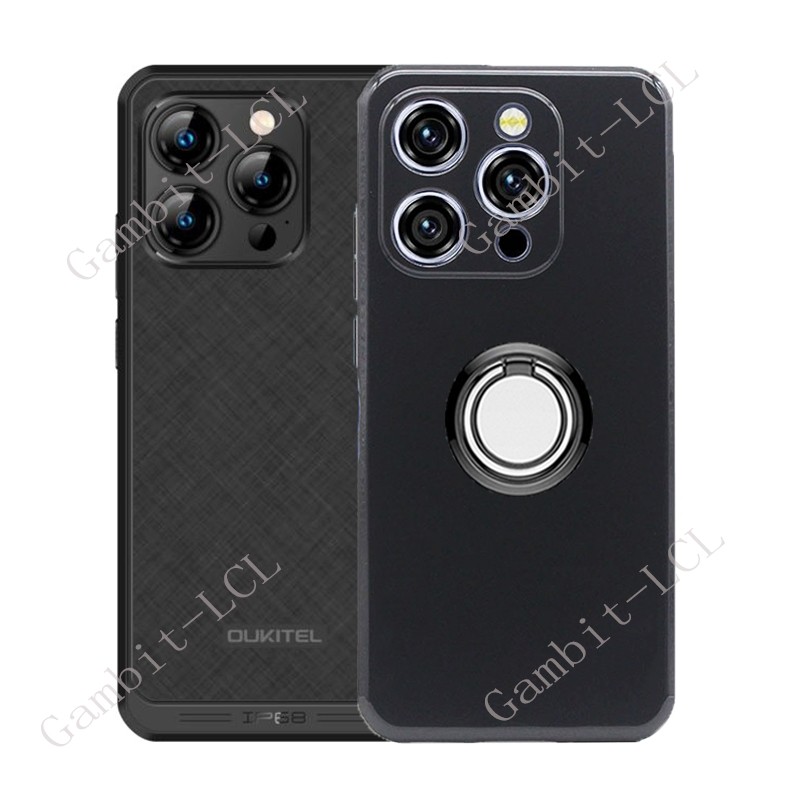 For Oukitel WP52 6.6" 2024 OukitelWP52 Back Ring Holder Bracket Phone Case Smartphone TPU Soft Cover