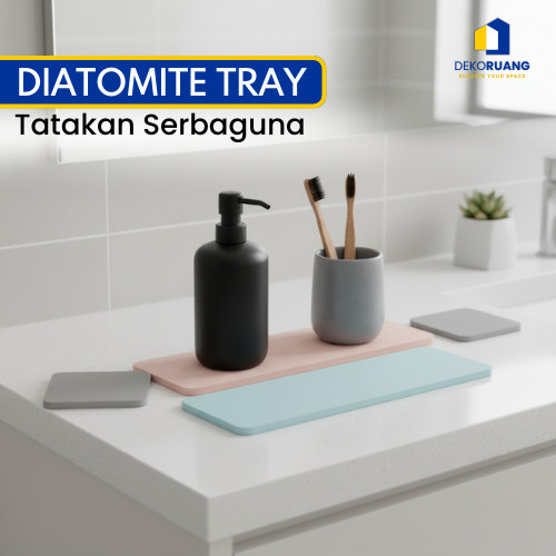 Diatomite Tray Tatakan Botol Sabun Gelas Coaster Aesthetic Tempat Alat Mandi