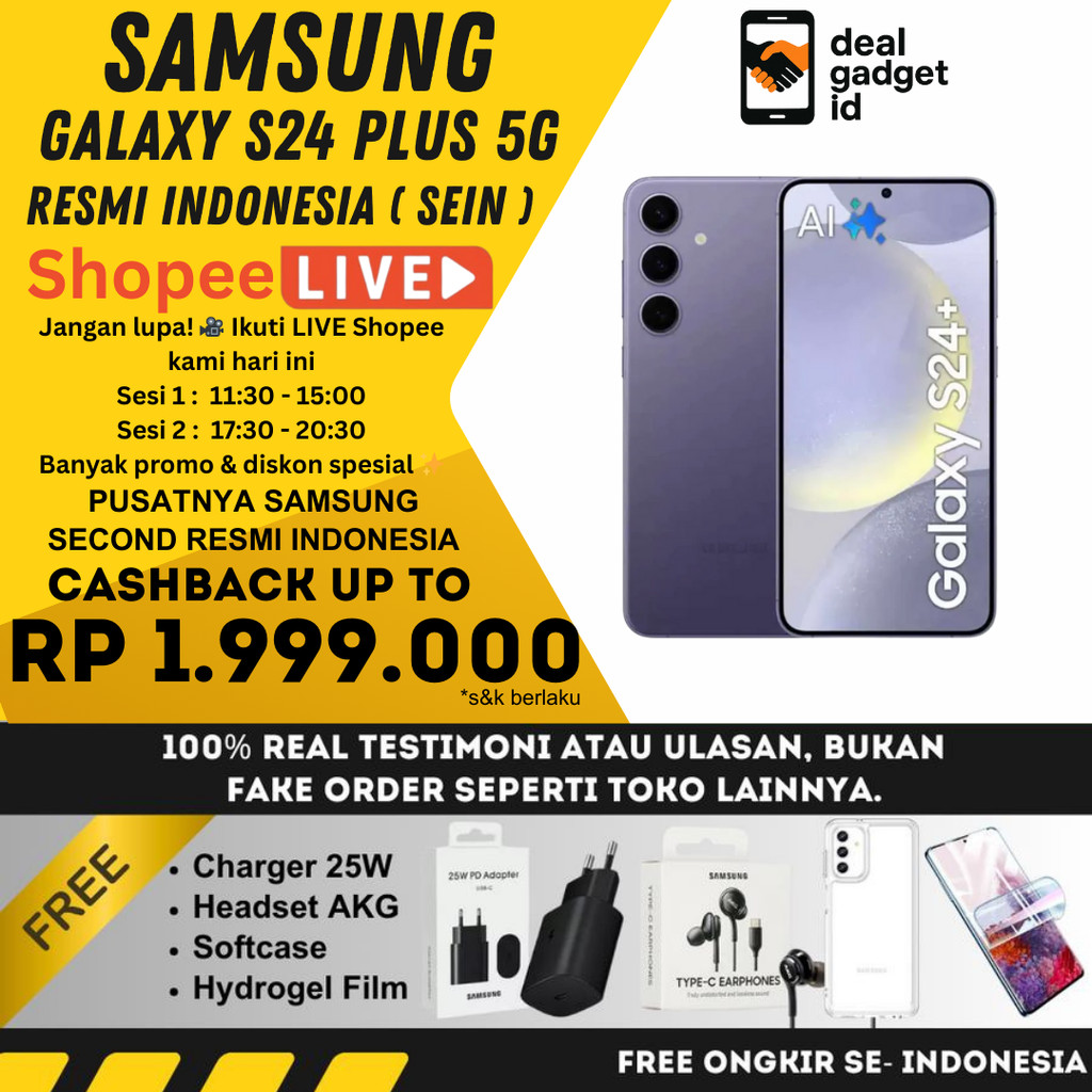 SEIN SAMSUNG GALAXY S24+ 5G 12/512GB 256GB | S23+ 8/512GB | S22+ 256GB 128GB Second Original