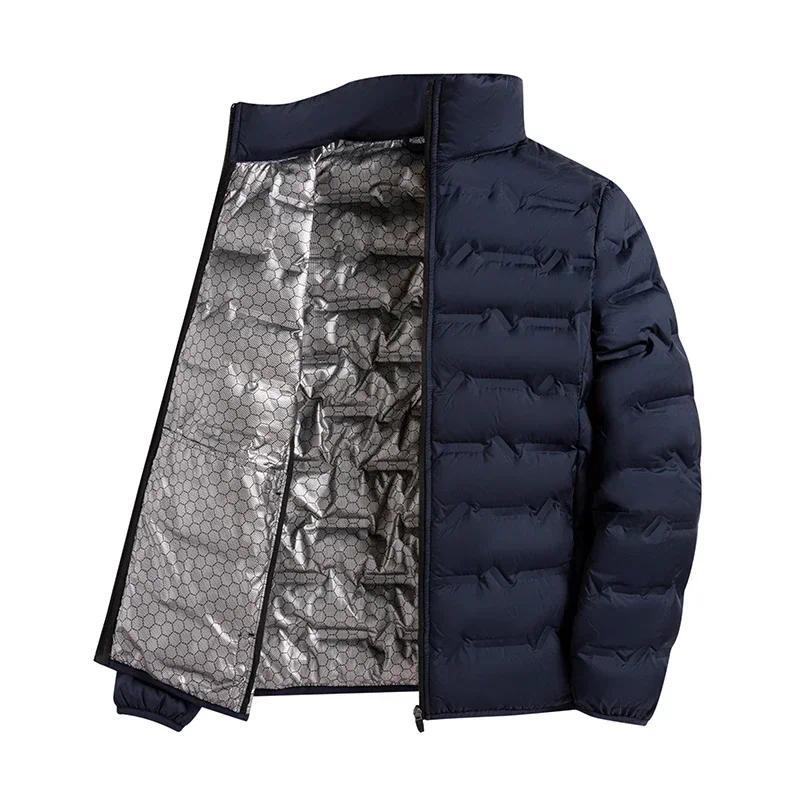 CHUJIE Winter white down jacket men's graphene self heating windproof pleated down jacket stand coll