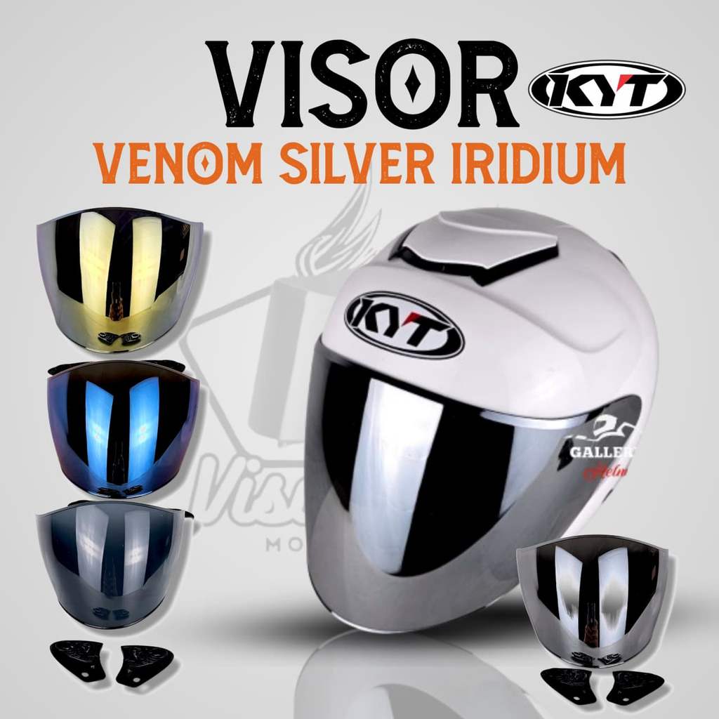 VISOR VENOM SILVER KYT GALAXY, DJ MARU, DJ MAXI | VISOR FLAT NEW