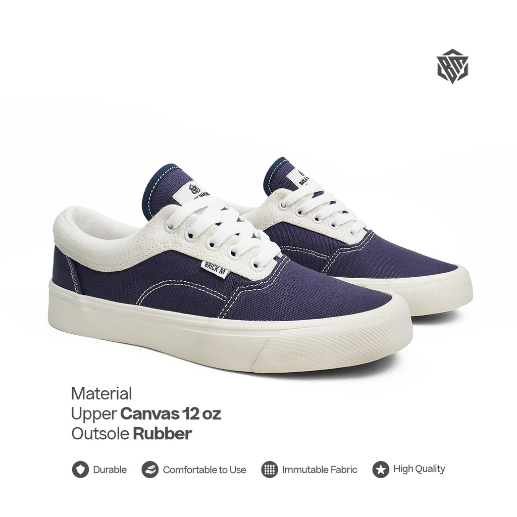 Brick Mansions - Skaters Navy White Sepatu Sneakers Casual Pria Wanita