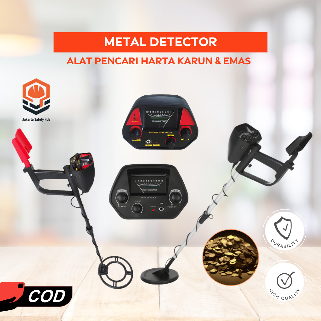 Metal Detector Alat Pendeteksi Logam Pencari Emas & Harta Karun Waterproof