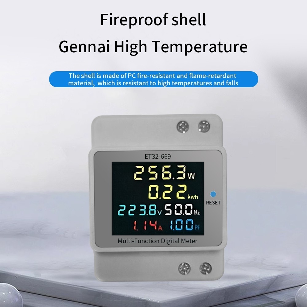 Pengukur Listrik Fase Tunggal Rumah Tangga Meteran Listrik Digital 220 V bahan Plastik ABS 1600 Imp/