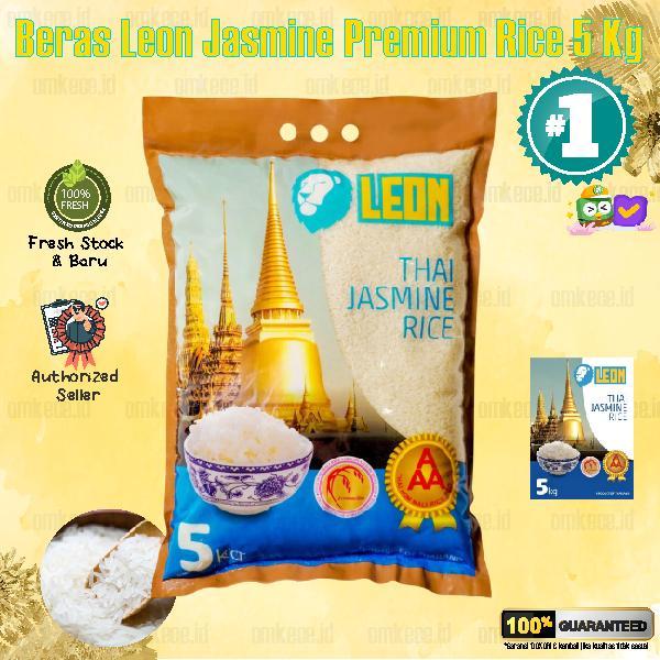 Beras Jasmine Rice Premium Super Leon Pulen dan Wangi Jasmin Premium Pandan ORI Thailand 5 KG TERLAR
