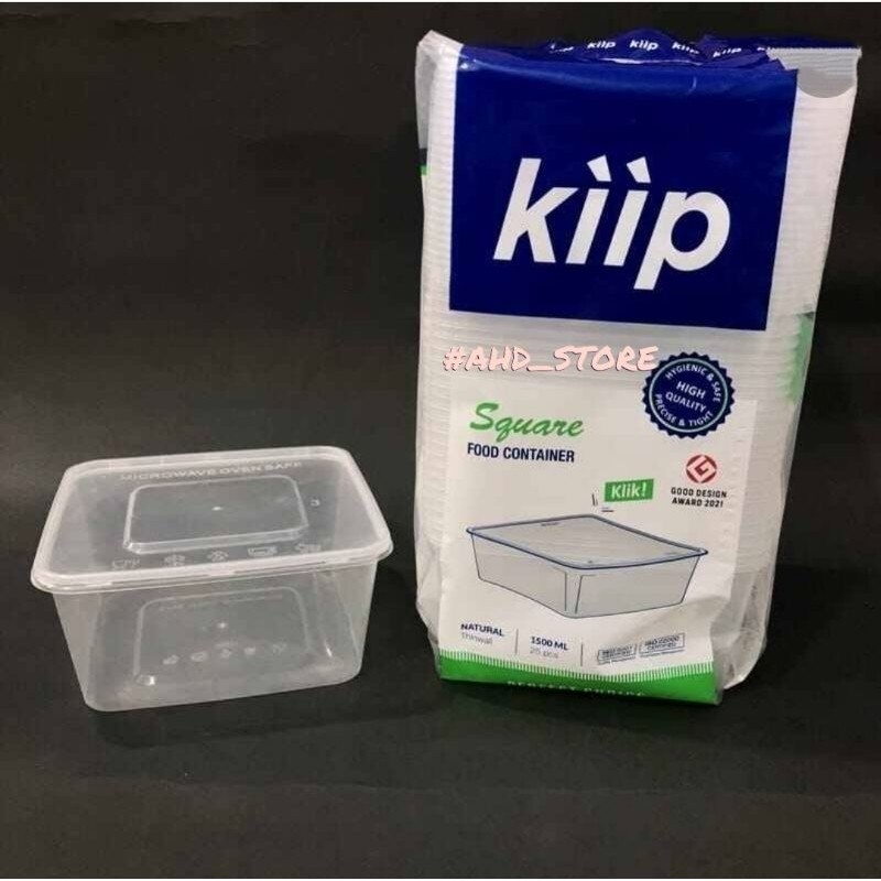 FUJA.ID Thinwall BUJUR SANGKAR KIIP 1500ml + Tutup (isi 25pcs)