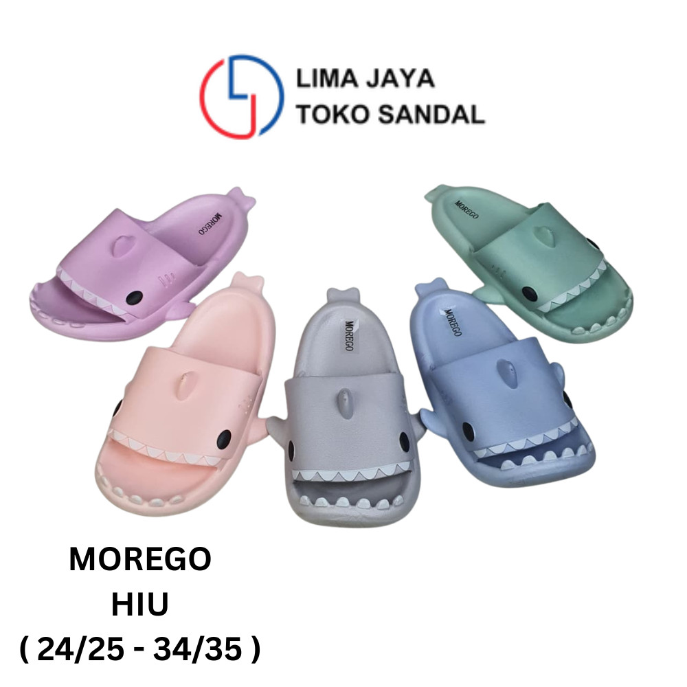 Sendal Selop Anak Morego  Hiu Lucu Trendy Sandal Ikan Baby Shark Sandal Hiu Ringan Comfortable Extra