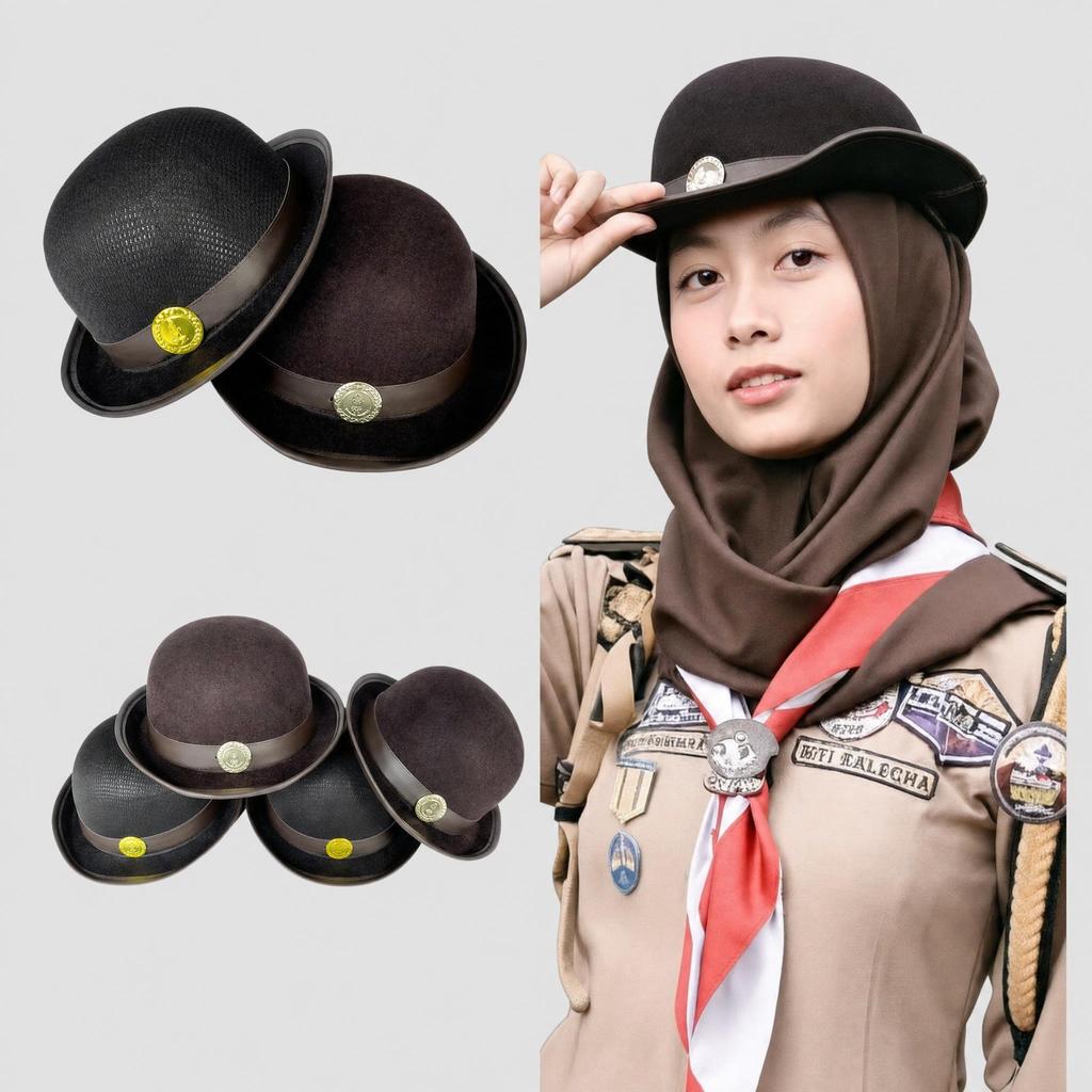 TOPI BONI PUTRI / TOPI PRAMUKA SMP SMA PEMBINA / TOPI LAKEN PRAMUKA