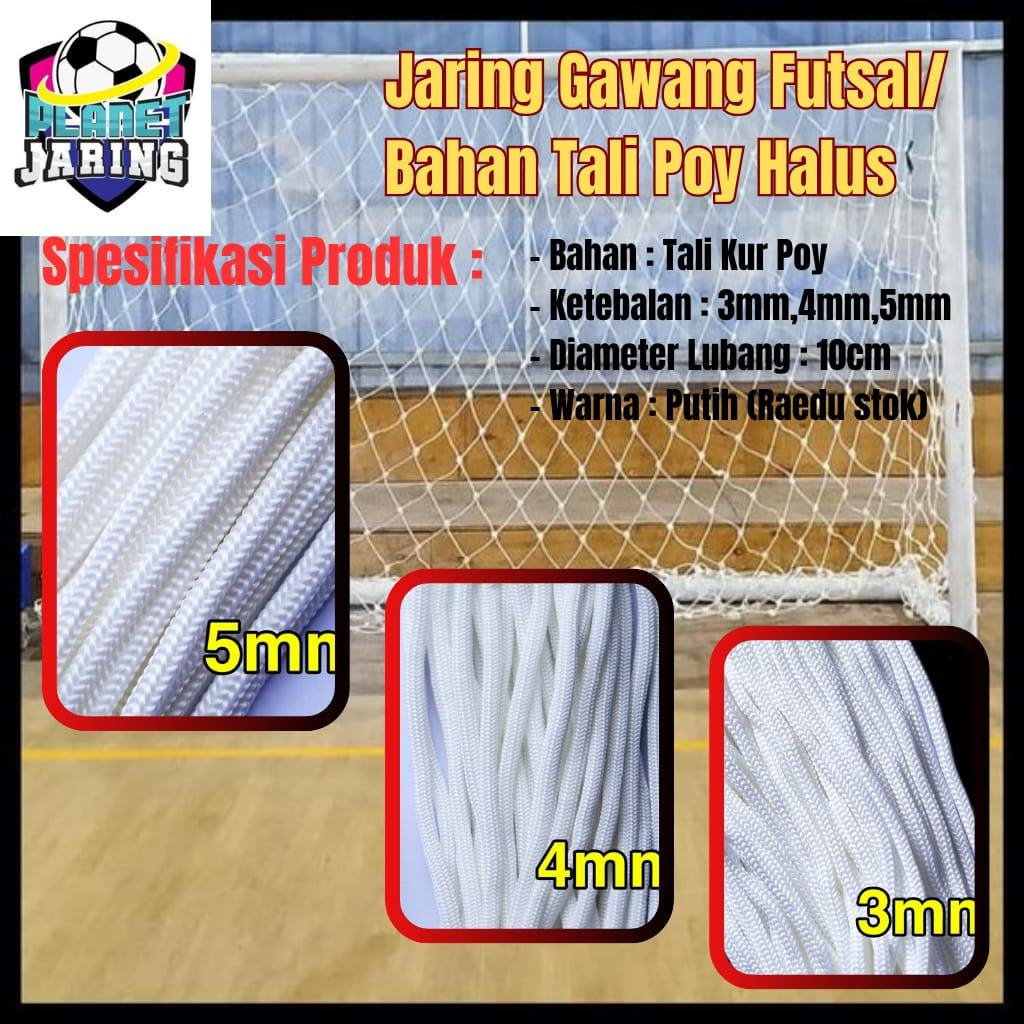 JARING gawang tali kur 5mm lebar 6m tinggi 2.5m