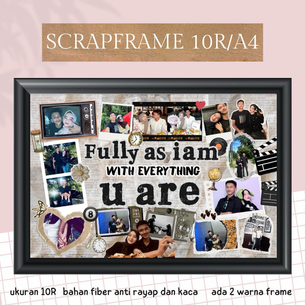 SAYGIFT Scrapframe Custom - Kado Pacar - Custom Foto Bingkai - Pajangan Dinding Aesthetic Scrapframe
