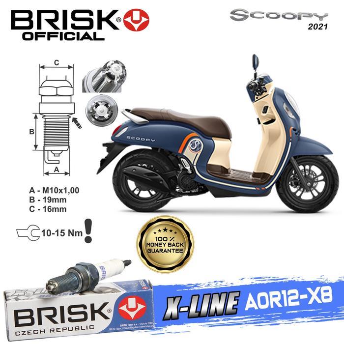 Busi Motor Brisk Premium Xline Tipe - AOR12-X8 Scoopy 2021
