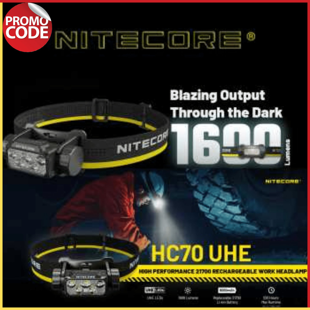Promo Toko PROMO TERBARU NITECORE Senter Kepala 6 Core LED Headlamp 4000 mAh 1600 Lumens IP68 / Lamp