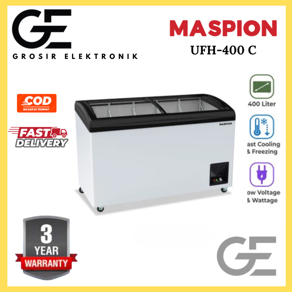 FREEZER SLIDING MASPION UFH-400 C 400 LITER GARANSI RESMI