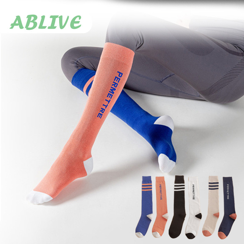 Stoking Sepaha Kaos Kaki Panjang Selutut Wanita Untuk Sekolah / Olahraga