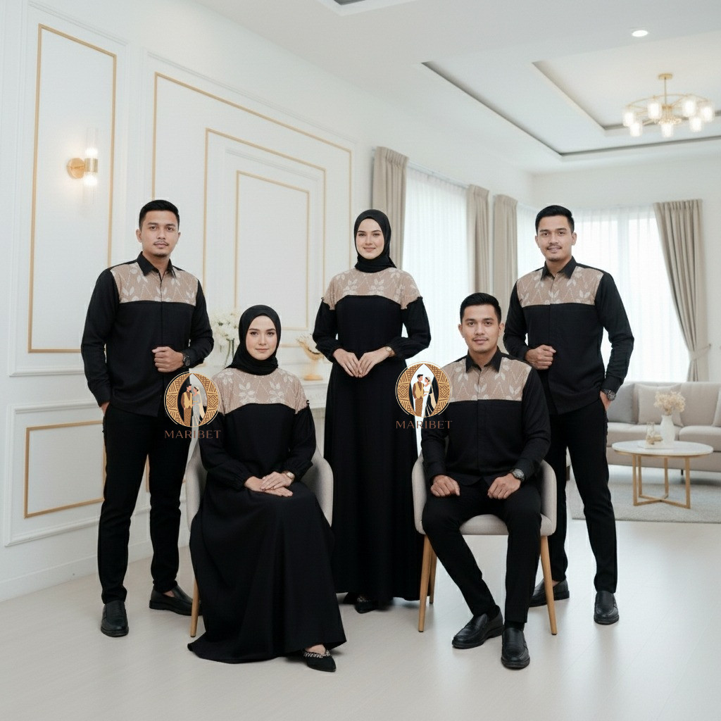 MARIBET - CAPUCINE Sarimbit Batik Tenun Keluarga Elegan Seragam Lebaran Family