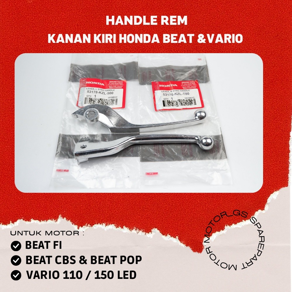 ori Handle Rem Satu Set Kanan Kiri Honda Beat FI - Handle Rem Honda Beat FI  & Vario 110 LED - KZL o