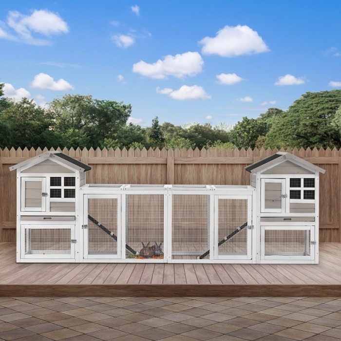 Kandang Kelinci Outdoor Kayu | Rumah Kelinci Besar | Rabbit Hutch