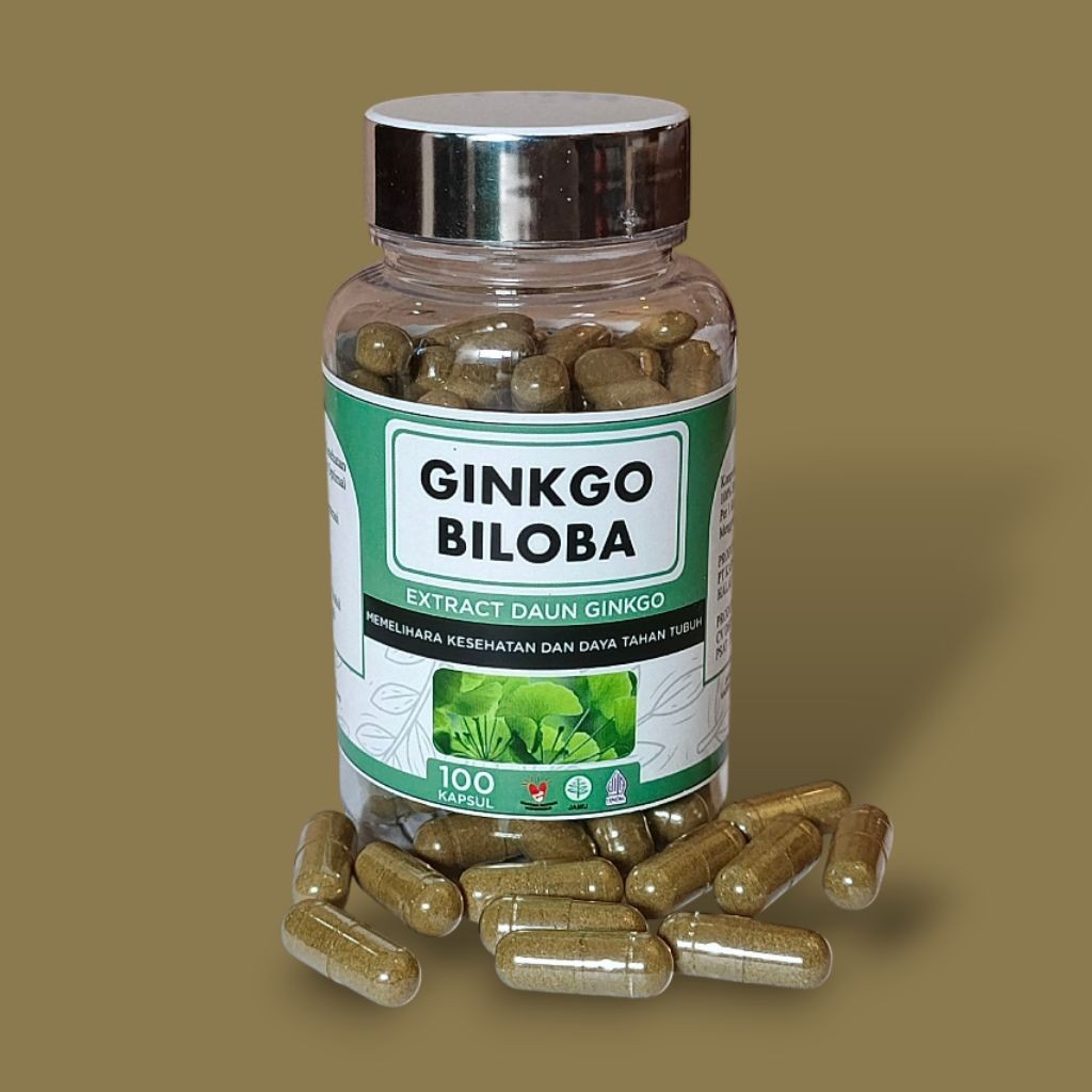 Asli Kapsul ekstrak sari daun GINKGO BILOBA halal