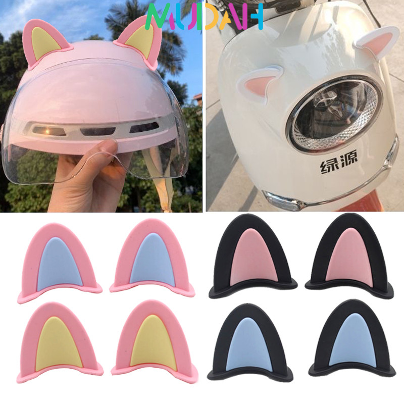 Telinga kucing helm Aksesoris helm Telinga helm Hiasan helm lucu Mobil Listrik Kucing Telinga Helm A