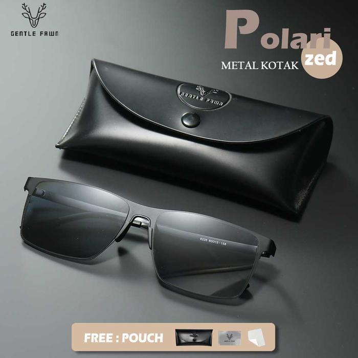 Gentle Fawn Kacamata Sunglasses Polarized Anti Silau  Bentuk Kotak Bahan Metal Kuat  Fashion Pria Wa
