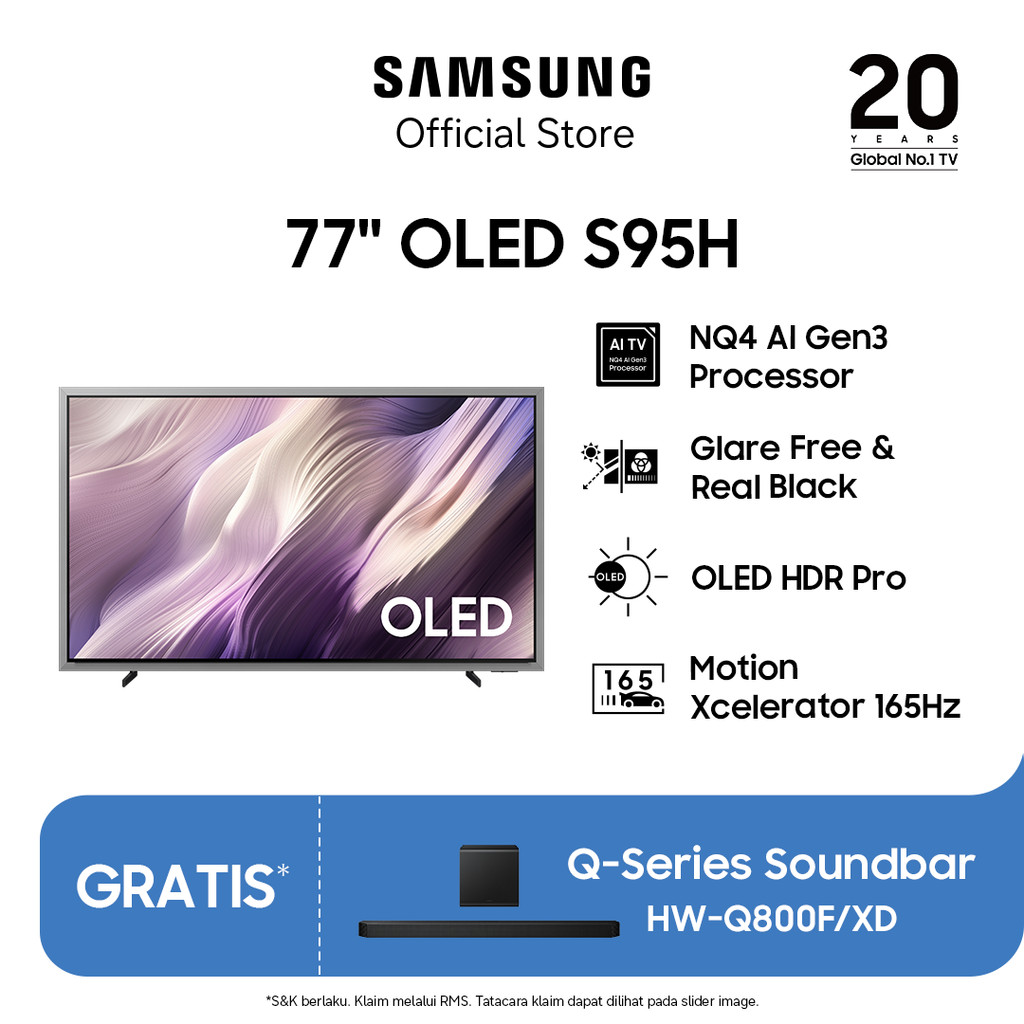 Samsung 77" OLED S95H Samsung Vision AI Smart TV