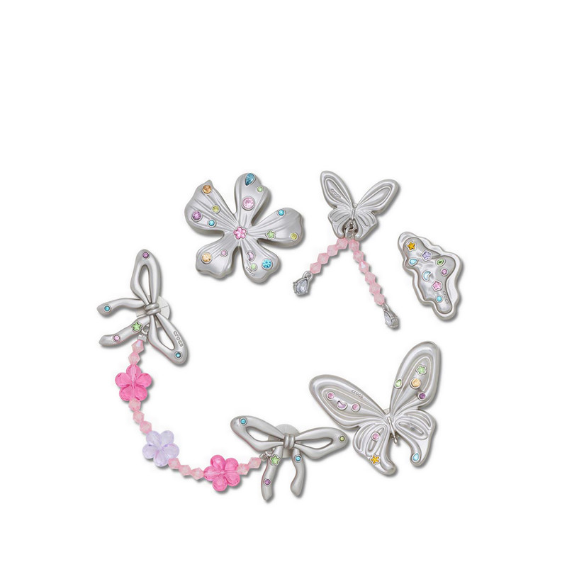 Crocs Silver Meta Gem Fantasy 5 Pack Jibbitz
