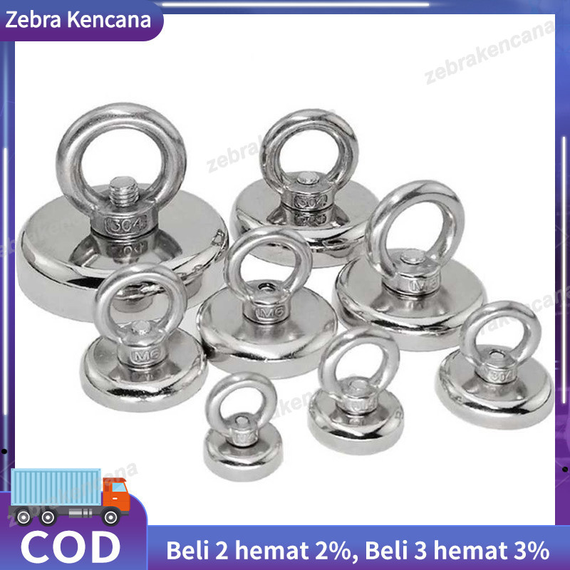 60mm Magnet Super Kuat Magnet Fishing Magnet Pancing Magnet Neodynium Kuat Magnet Bulat Magnet Neody