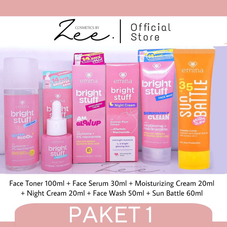Emina Bright Stuff Series | Paket Emina Bright Stuff | Paket Skincare Emina