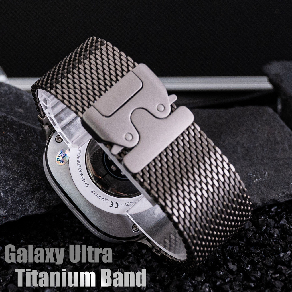 VWAR Titanium Milanese loop Band for Samsung Galaxy Ultra 47mm 100% Natural Titanium mesh Strap for 
