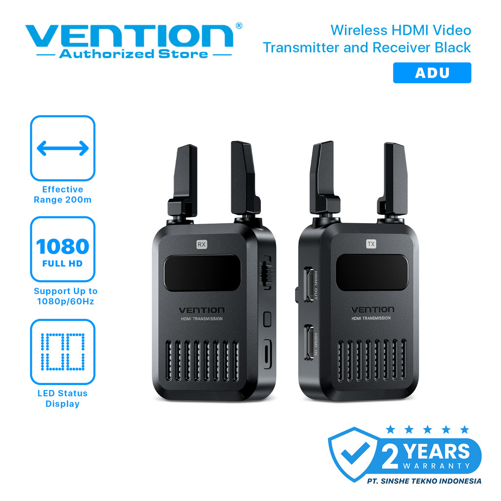 Vention Wireless HDMI Transmitter Receiver TX RX 1080P 5.8GHz Range 200M Plug & Play Display TV HD