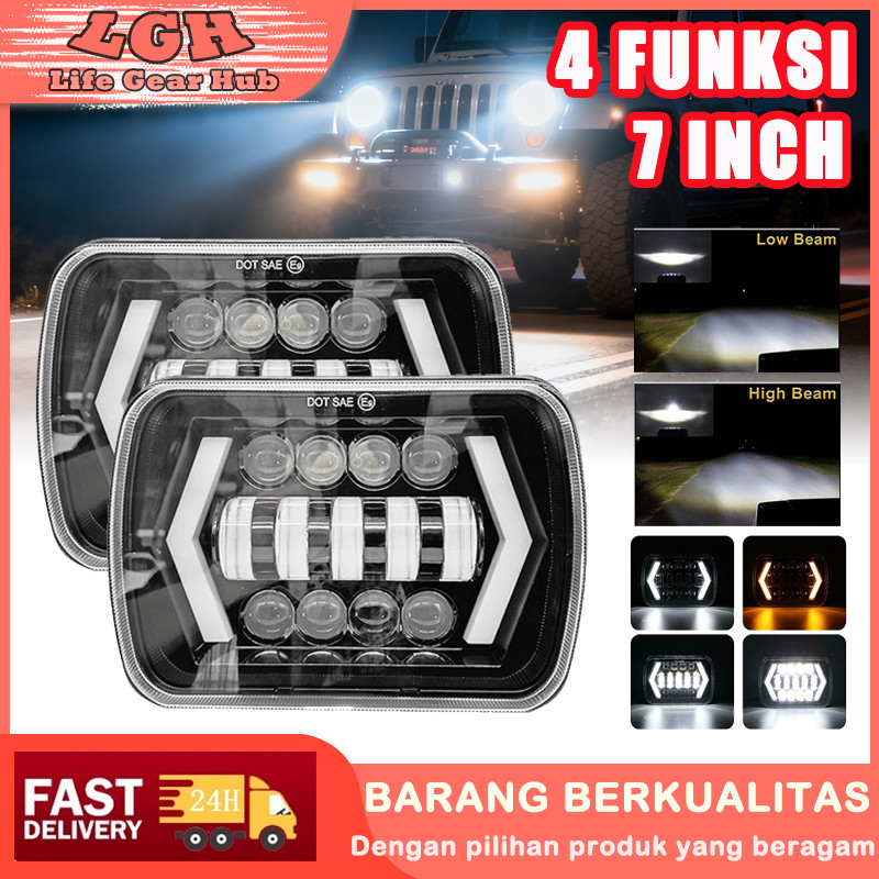 Lampu Depan LED 7 INCH Mobil 13 LED Mata Putih Kuning Lampu Depan Mobil Lampu Utama Headlamp Lampu L