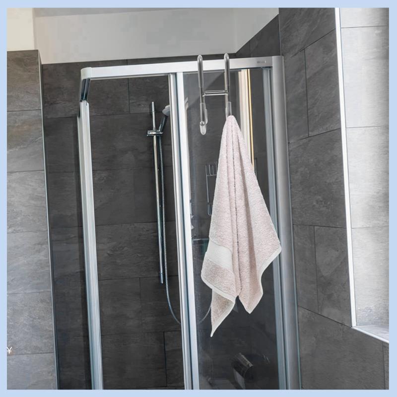 AS63-Stainless Steel Double Sided Hook Double Towel Rack For Bathroom Shower Glass Door Hook Double 