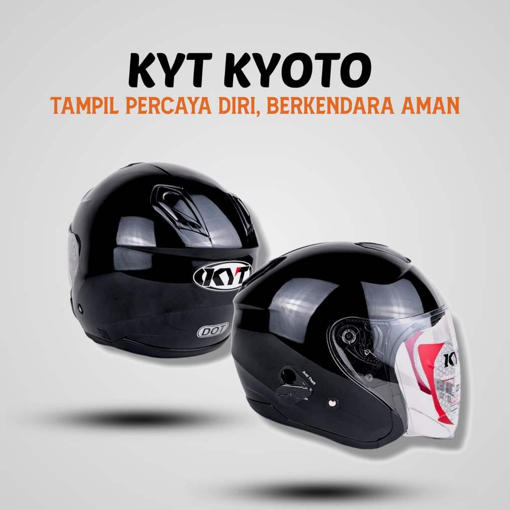 HELM KYT KYOTO HITAM GLOSSY | KYT KYOTO ORIGINAL | SNI