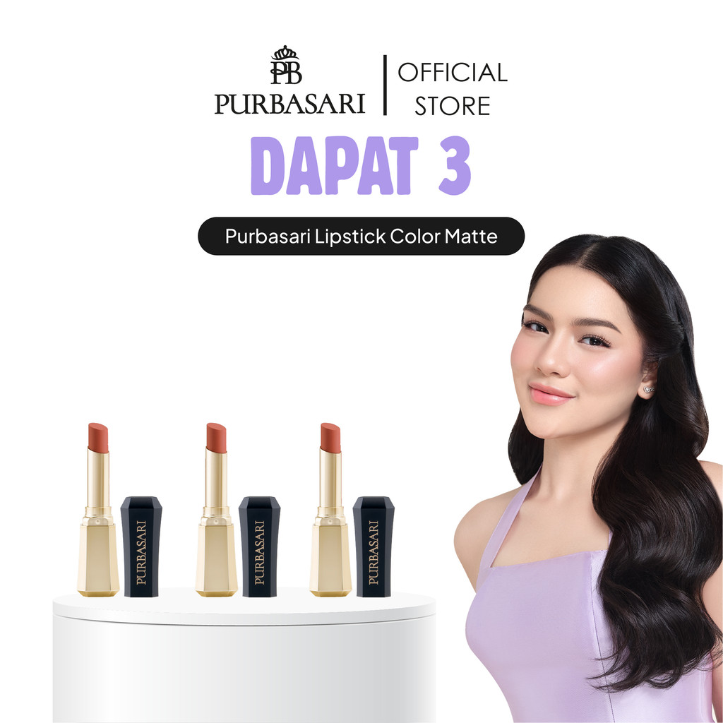 [DAPAT 3] Purbasari Lipstick Color Matte / Lipstick Matte / Lipstick tahan 12jam - Ringan dan lembut