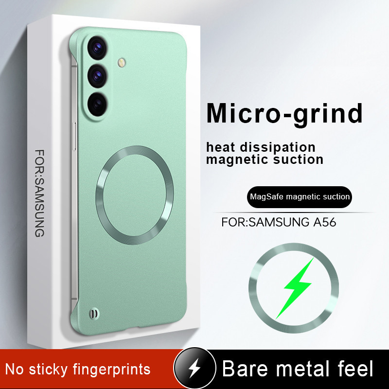 Untuk Samsung Galaxy A56 A36 Ultra tipis Metal Paint Frameless Case Untuk Samsung A 56 36 Magnetic W