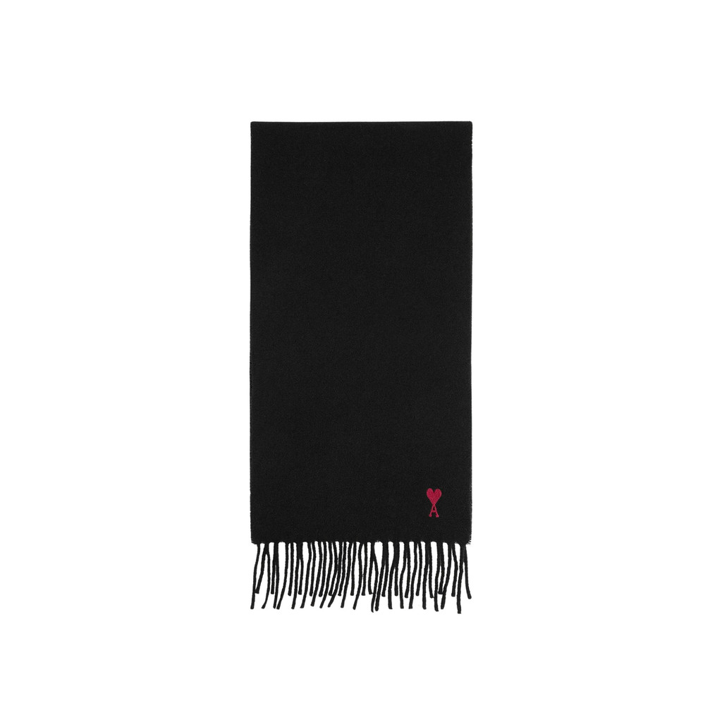 AMI PARIS Red ami de coeur scarf wool