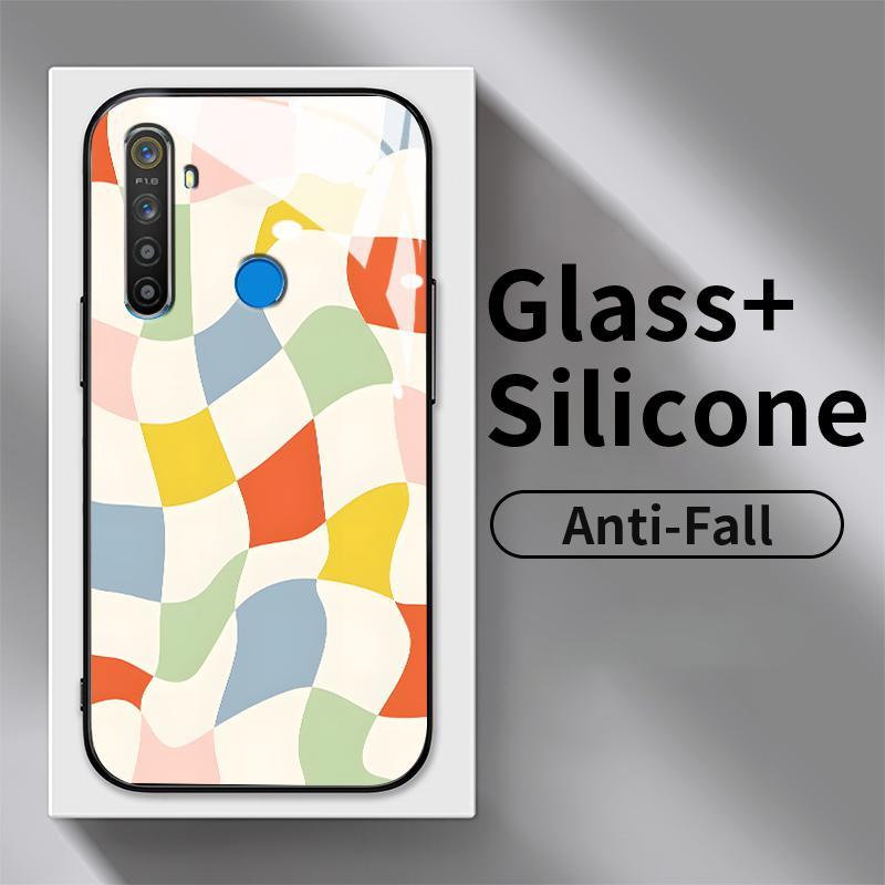 Casing For Realme 5 5i 5s 3 3i Pro 6i 7 7i 8 5G 8s 8i 12 Lite 2 Q Q3 Q3i U1 V13 Case HD Glass Siliko