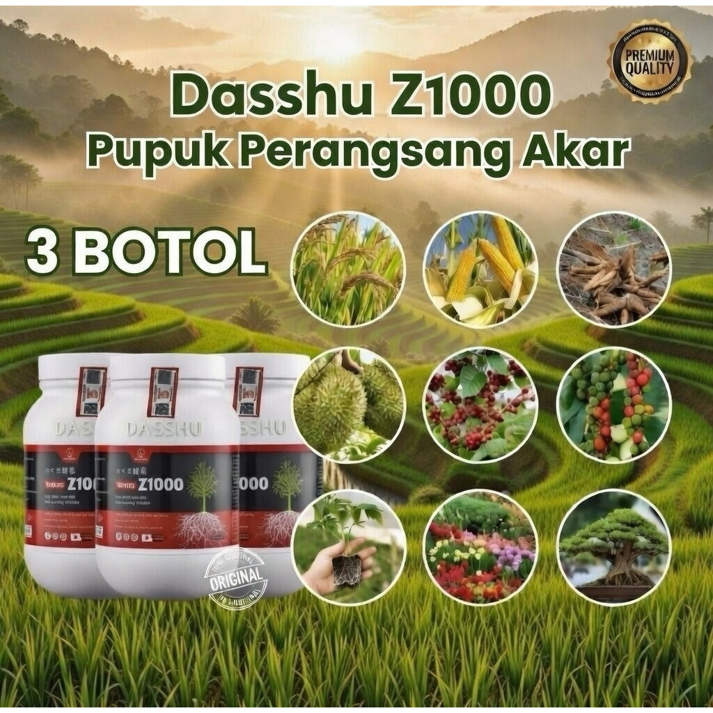PUPUK DASSHU Z1000 PAKET 3 BOTOL 1kg INDONESIA ORIGINAL PUPUK ORGANIK JAPAN
