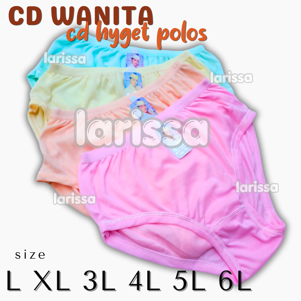 3 pcs Celana Dalam Jumbo Wanita 3L 4L 5L 6L CD Lusinan Grosir Haid Nifas HYGET POLOS